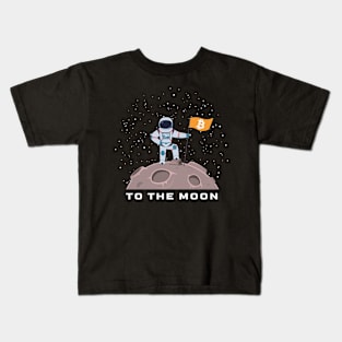 Bitcoin to the moon BTC Kryptowährung Astronaut Kids T-Shirt